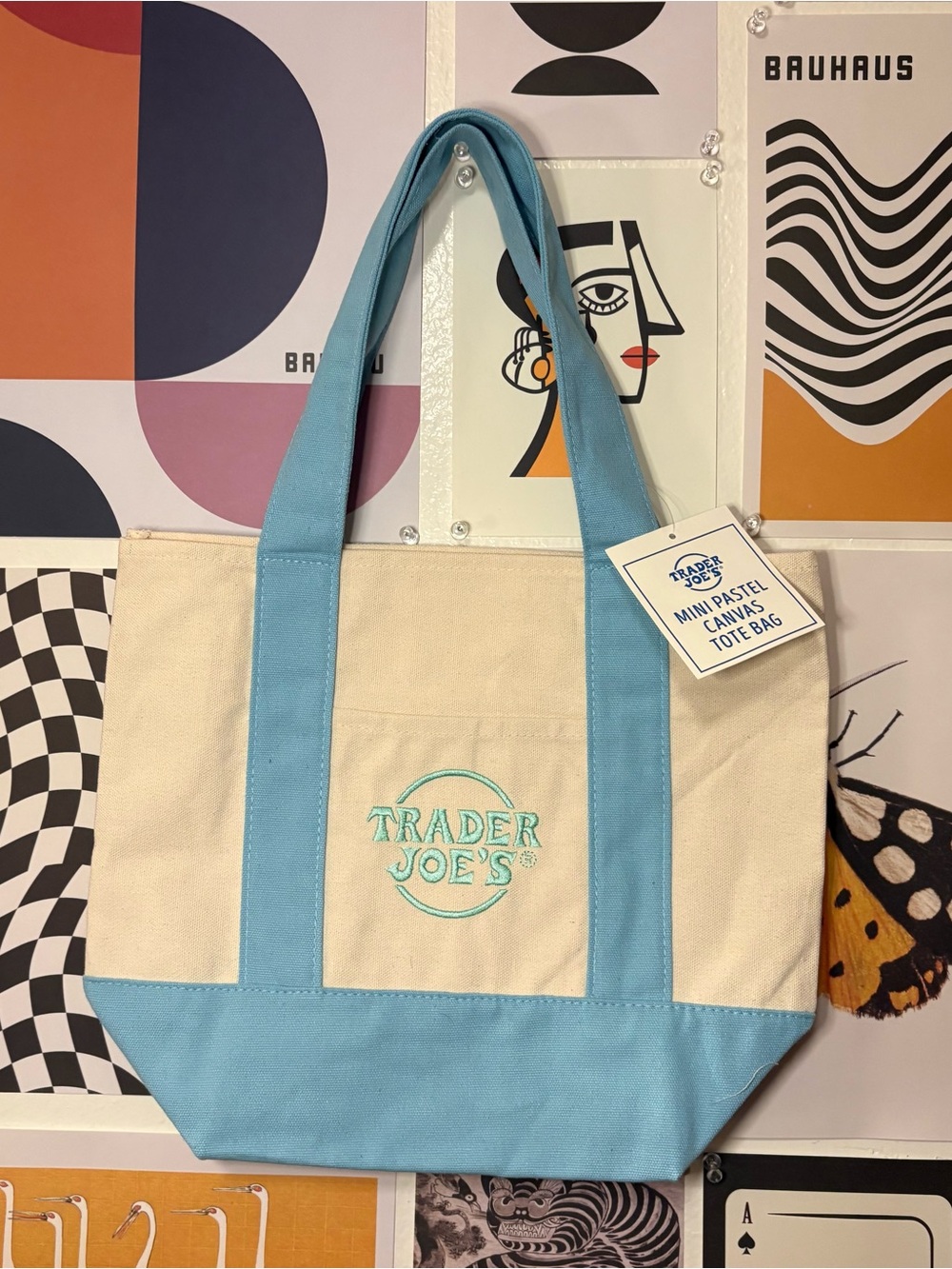 Trader Joe’s Pastel Blue Canvas Mini Tote